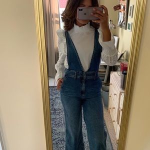 Free People Denim Overalls
